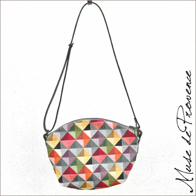 Sac banane bandoulière - Sac banane chic multicolore - Sac banane femme - Sac banane made in france