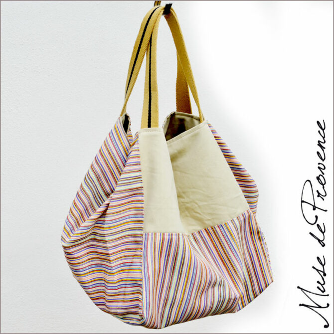 Sac de plage chic - sac de plage réversible- cabas plage en toile- Sac de plage made in France