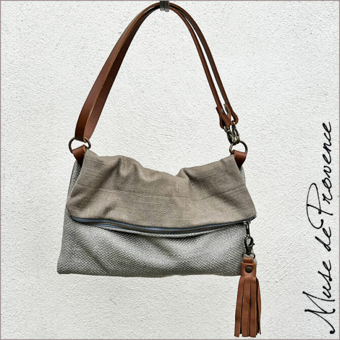 Sac bandoulière zippé- Sac bandoulière chic- Sac bandoulière made in France- Sac bandoulière souple Sac porté épaule chic- Sac bandoulière minimaliste