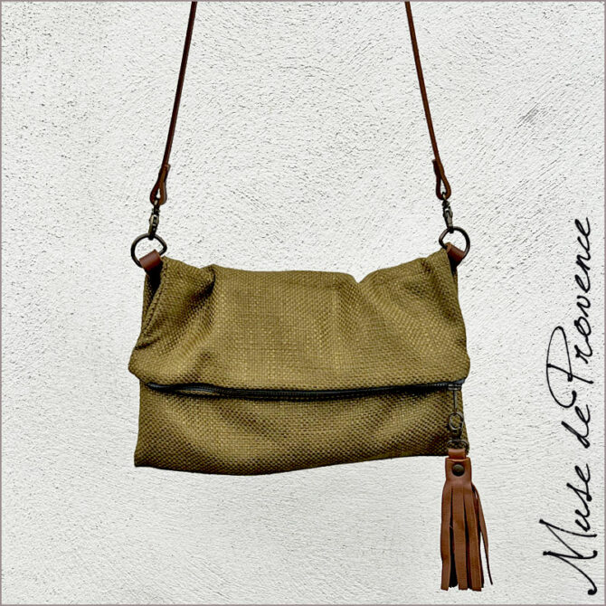 Sac bandoulière zippé- Sac bandoulière chic- Sac bandoulière made in France- Sac bandoulière souple Sac porté épaule chic- Sac bandoulière minimaliste