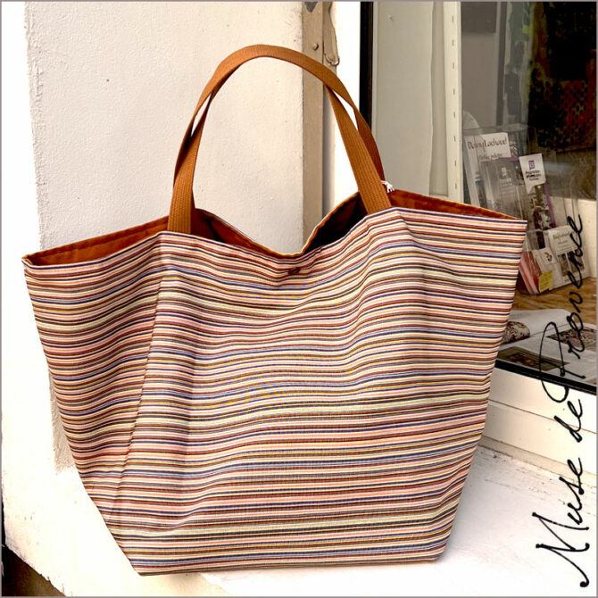 Sac de plage chic - sac de plage réversible- cabas plage en toile- Sac de plage made in France