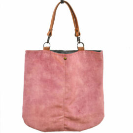 sac velours-tote rose-sac pièce unique fait main en France