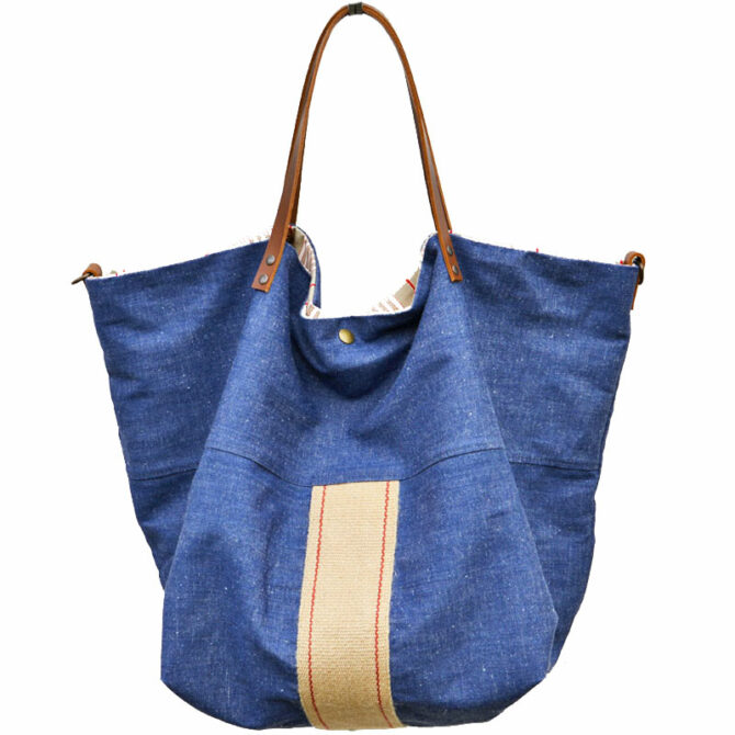 Sac de plage en jean- Sac en modèle unique de créateur - sac oversize- sac de plage réversible