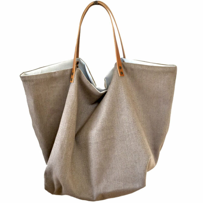 Sac de plage haut de gamme en lin - Grand cabas xxl haut de gamme - Cabas plage xxl haut de gamme - Sac de plage xxl luxe et chic - Sac oversize - Grand cabas fourre tout