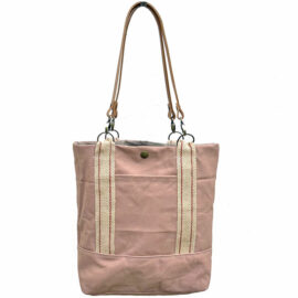 Sac à main rose en toile et jute