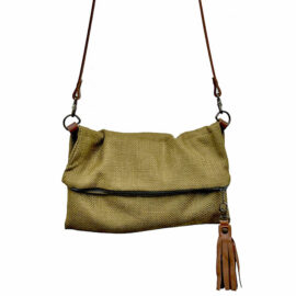 sac à main en lin vert olive-sac à main pochette pièce unique