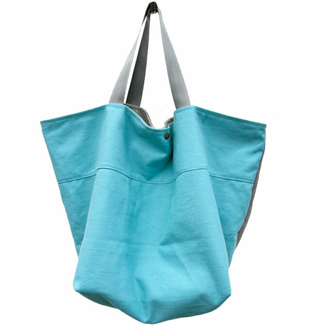 sac de plage xxl en toile de lin - Sac de plage chic - grand cabas de plage souple en tissu - sac de plage réversible