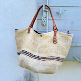 Handmade fabric tote bag - Made in France tote bag - Bohemian chic tote bag