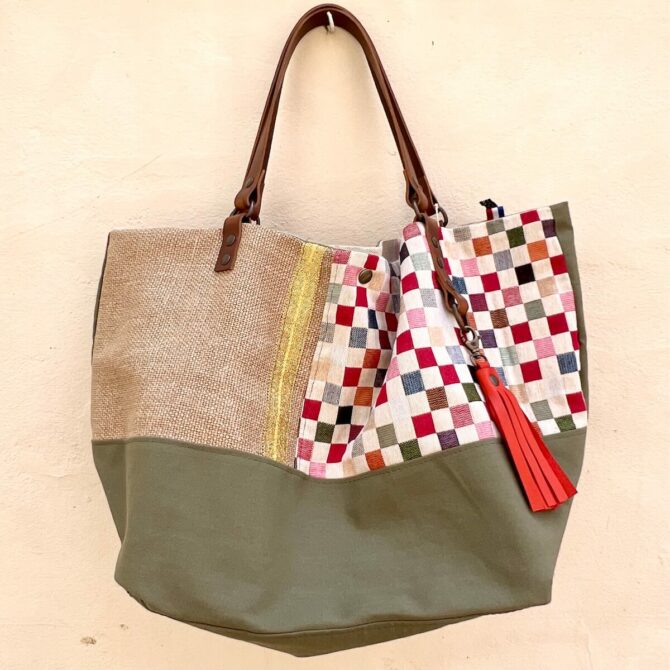 Allure Large Khaki Tote Bag – Image 2