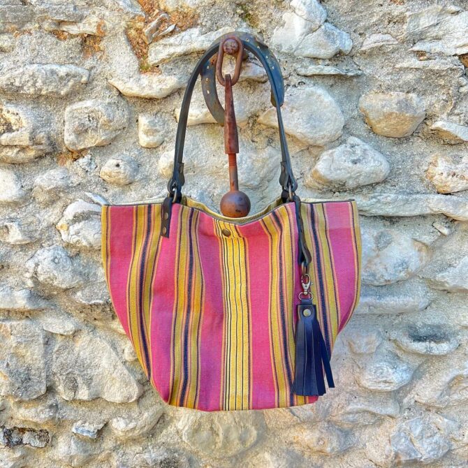 Petit cabas réversible lin VINTAGE