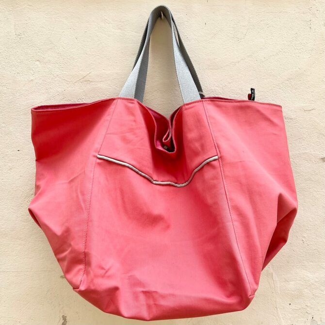 sac de plage personnalisé rose