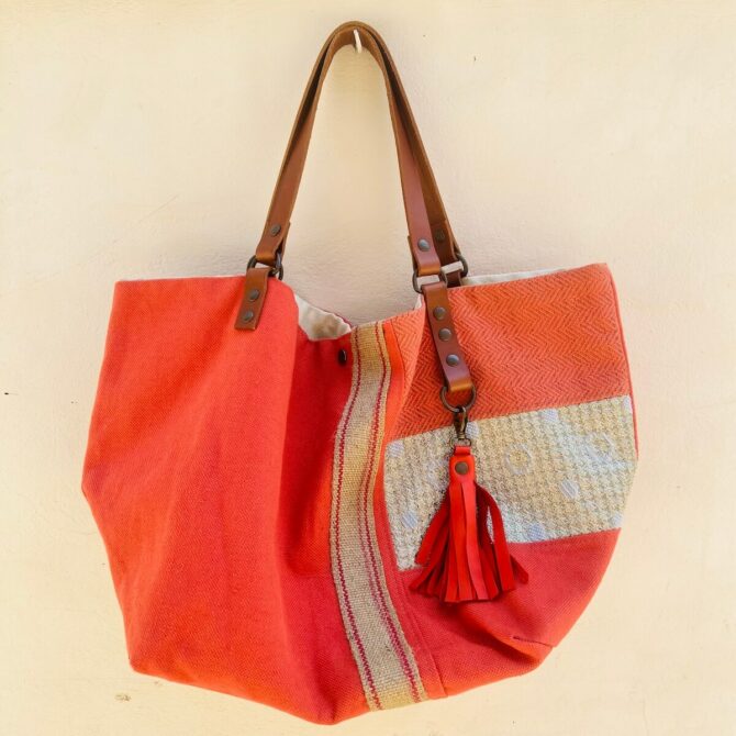 Poppy linen tote bag