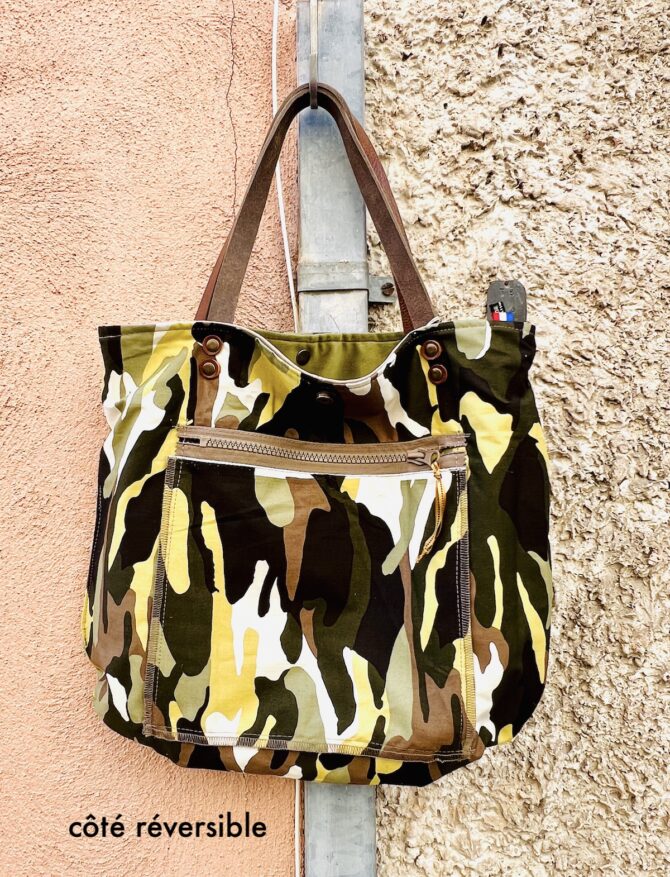 Sac cabas slim velours vert – Image 3