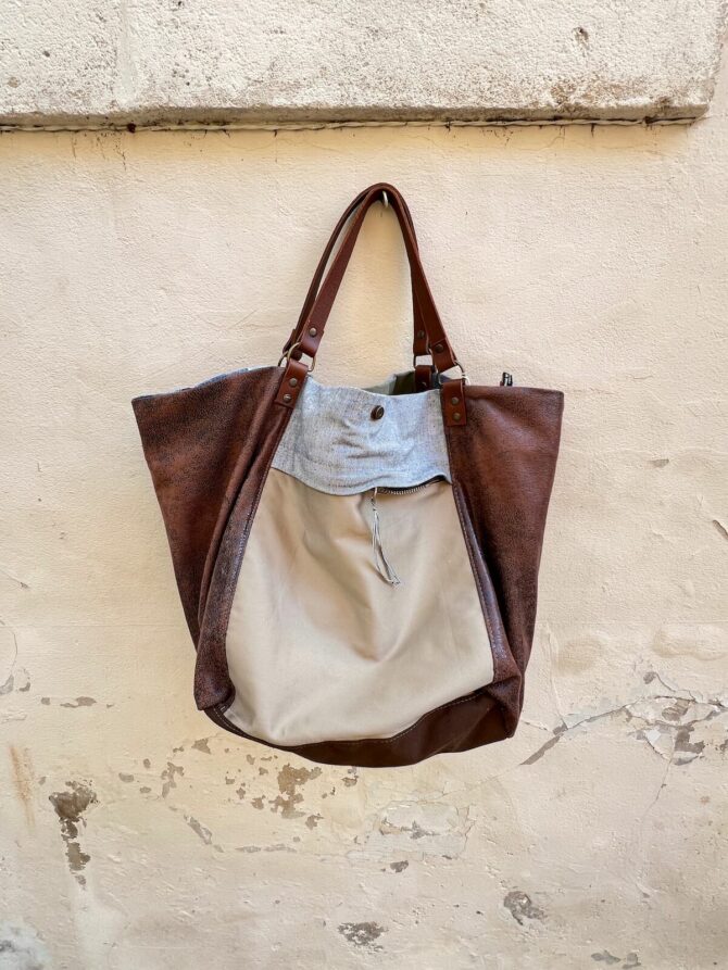Brooklyn XXL leather denim bag – Image 4