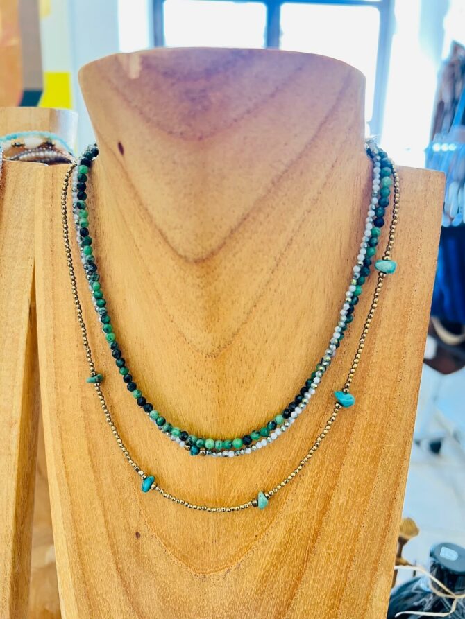 Collier hématite doré turquoise – Image 5