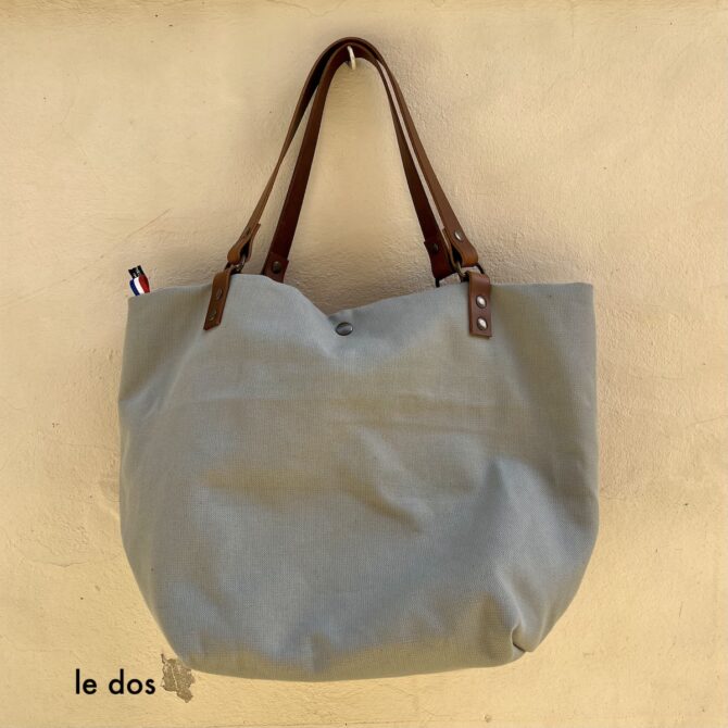 Sac cabas velours lin Sauge – Image 3