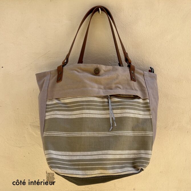 Sac cabas velours lin Sauge – Image 4