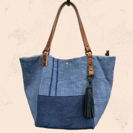Sac cabas chanvre bleu Ernestine