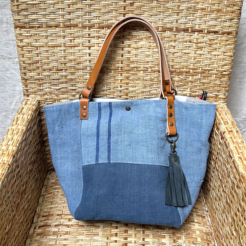 Sac cabas chanvre bleu Ernestine – Image 2