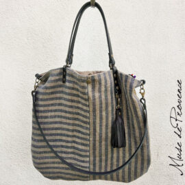 Sac cabas bandoulière lin Détour
