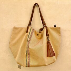 Vera gold tote bag